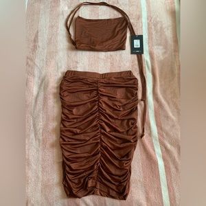 Fashion Nova Chocolate Skirt Set